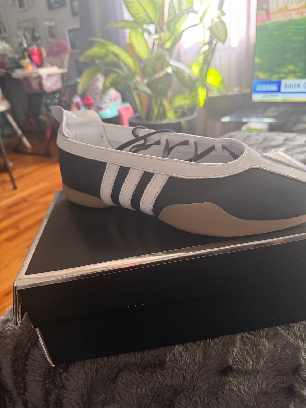 adidas Black, White and Tan Low-Profile Sneakers